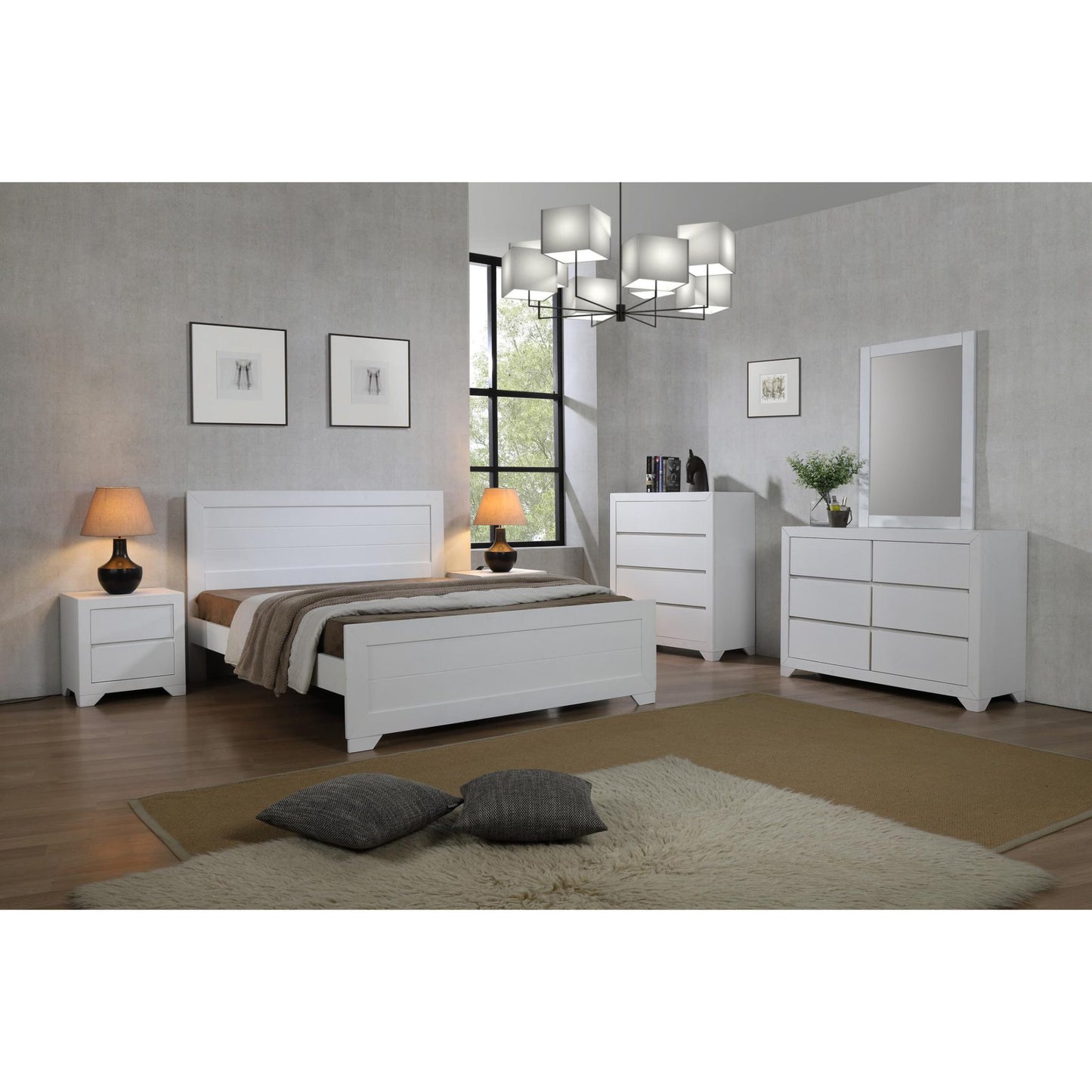 Zircon Bed - White - Single, 4 Foot, Double, King Size