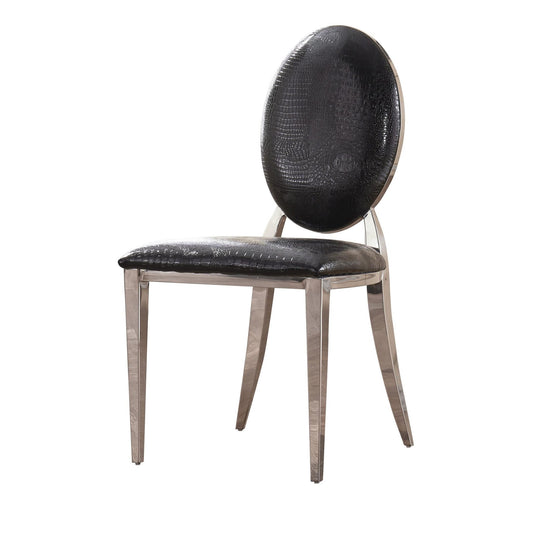 Arriana Marble Dining Set - Table & Black PU Leather Chairs (5 or 7 Pieces)