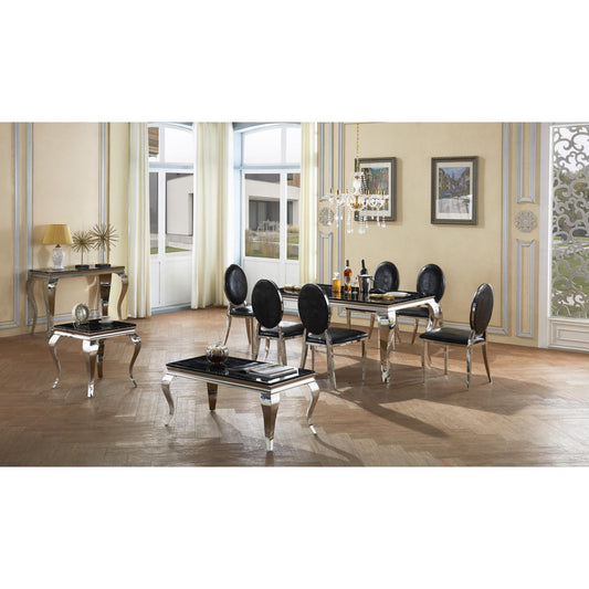 Arriana Marble Coffee Table – Stainless Steel Base