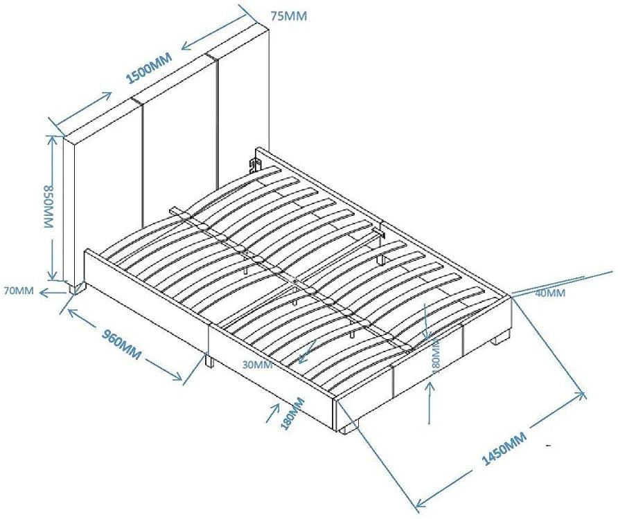 FAUX LEATHER bed Double frame