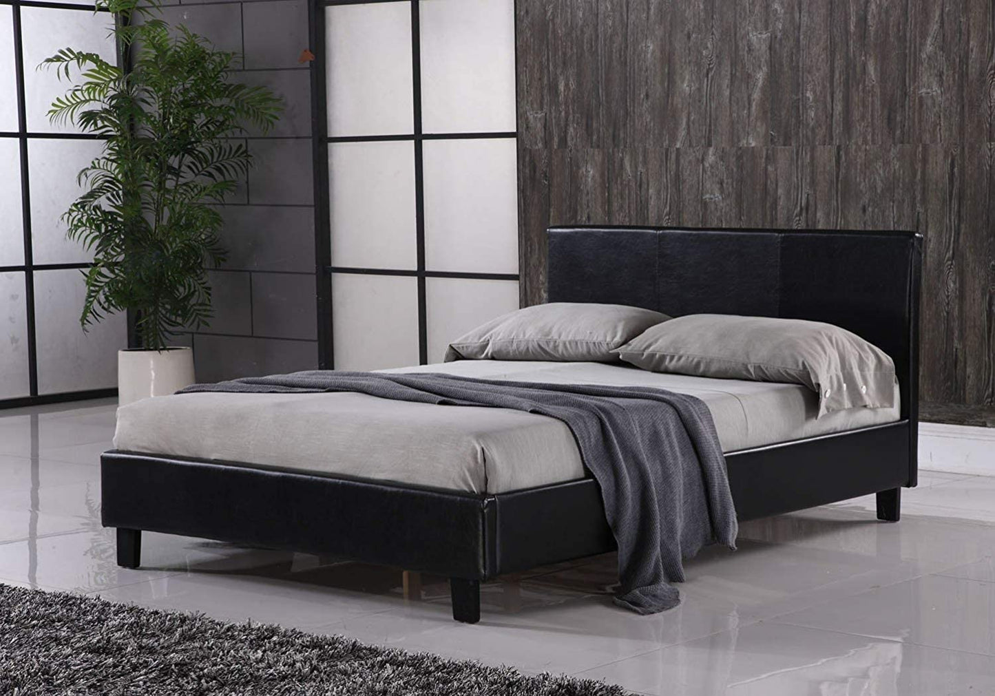 FAUX LEATHER bed Double frame