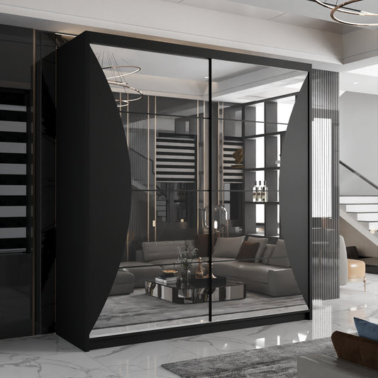 California Sliding Wardrobe - Black, White, Gray