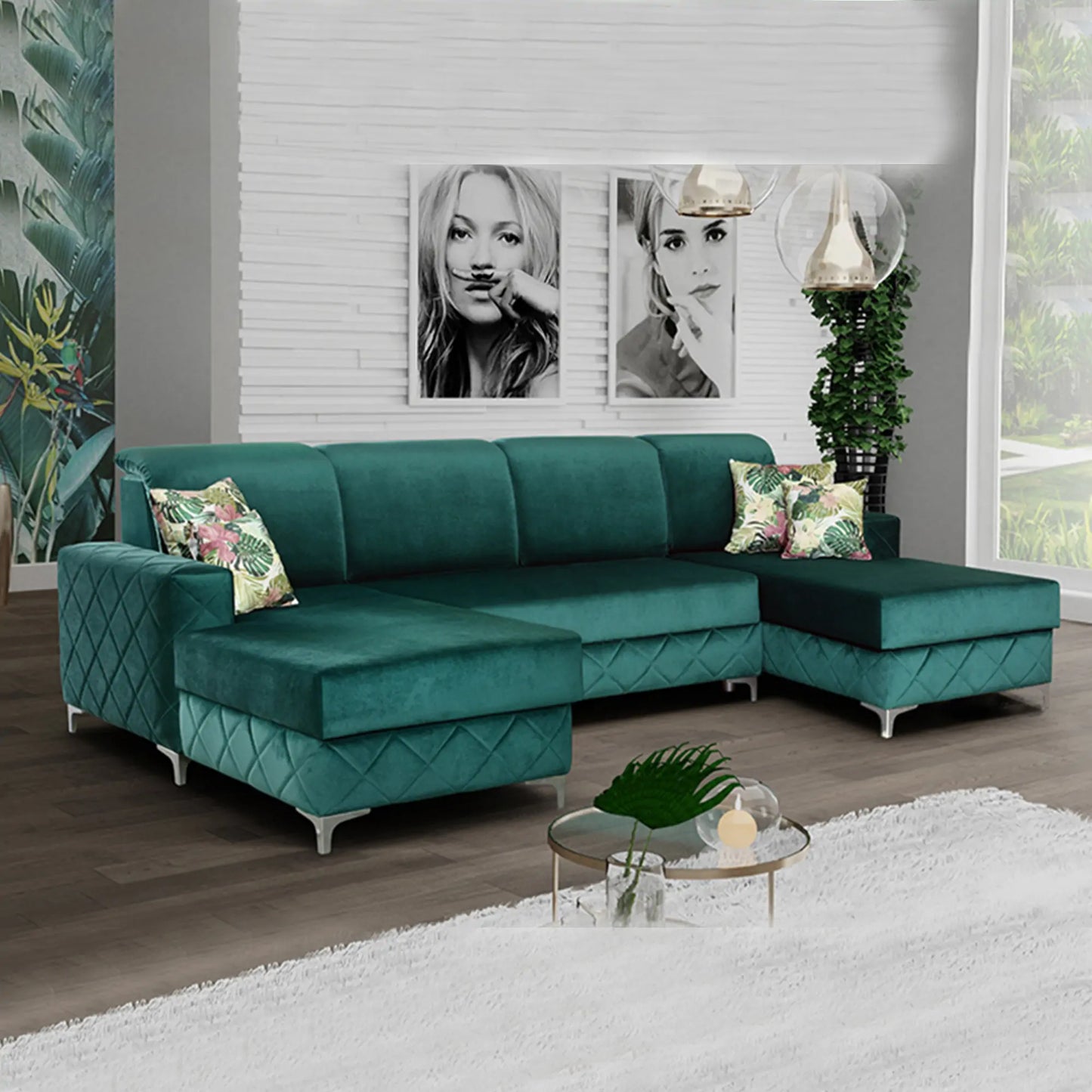 BORYS SOFA BED -Green, Grey, Navy