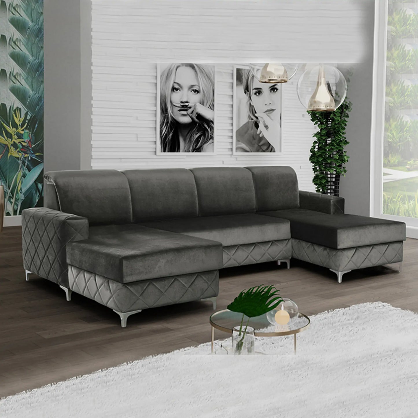 BORYS SOFA BED -Green, Grey, Navy