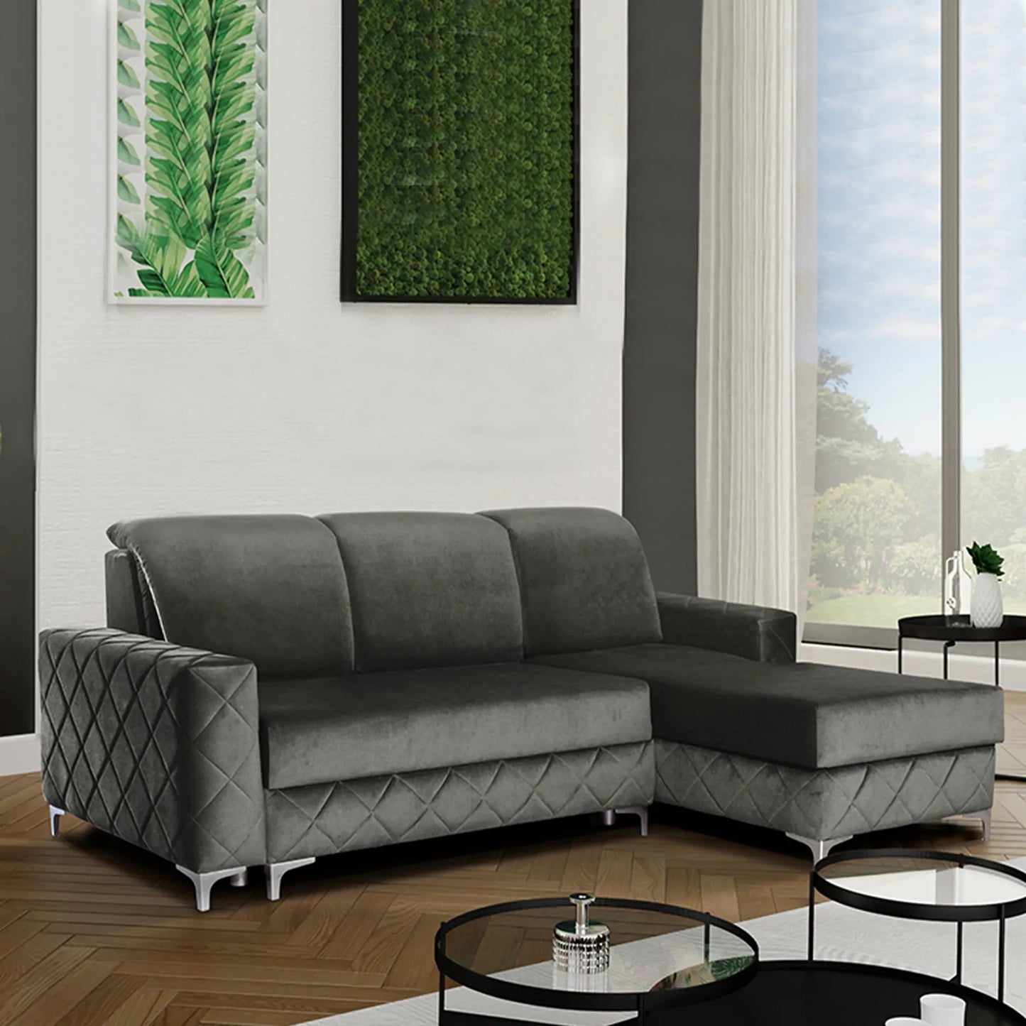 BORYS SOFA BED -Green, Grey, Navy