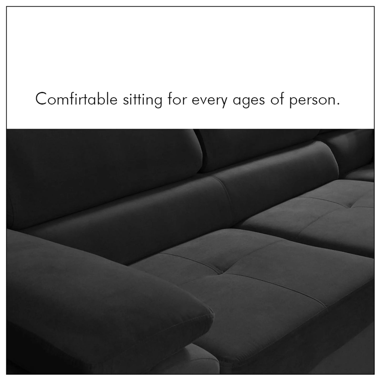LIDO Corner Sofa Bed - Black, Blue, Brown, Green, Grey, Sky Blue