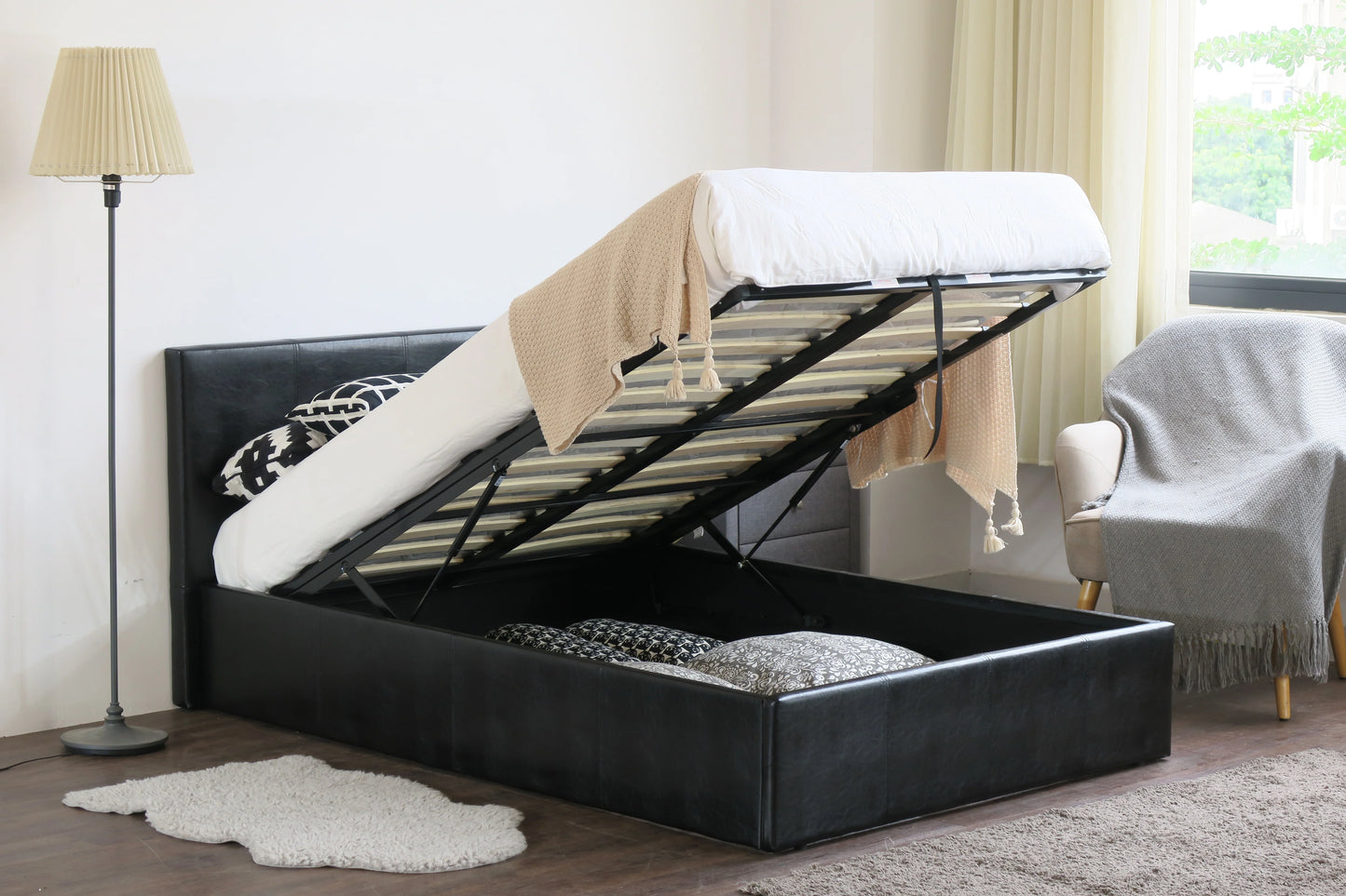 Black Ottoman Storage Bed