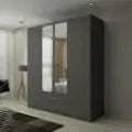 London New Hinged 4 Door Wardrobe