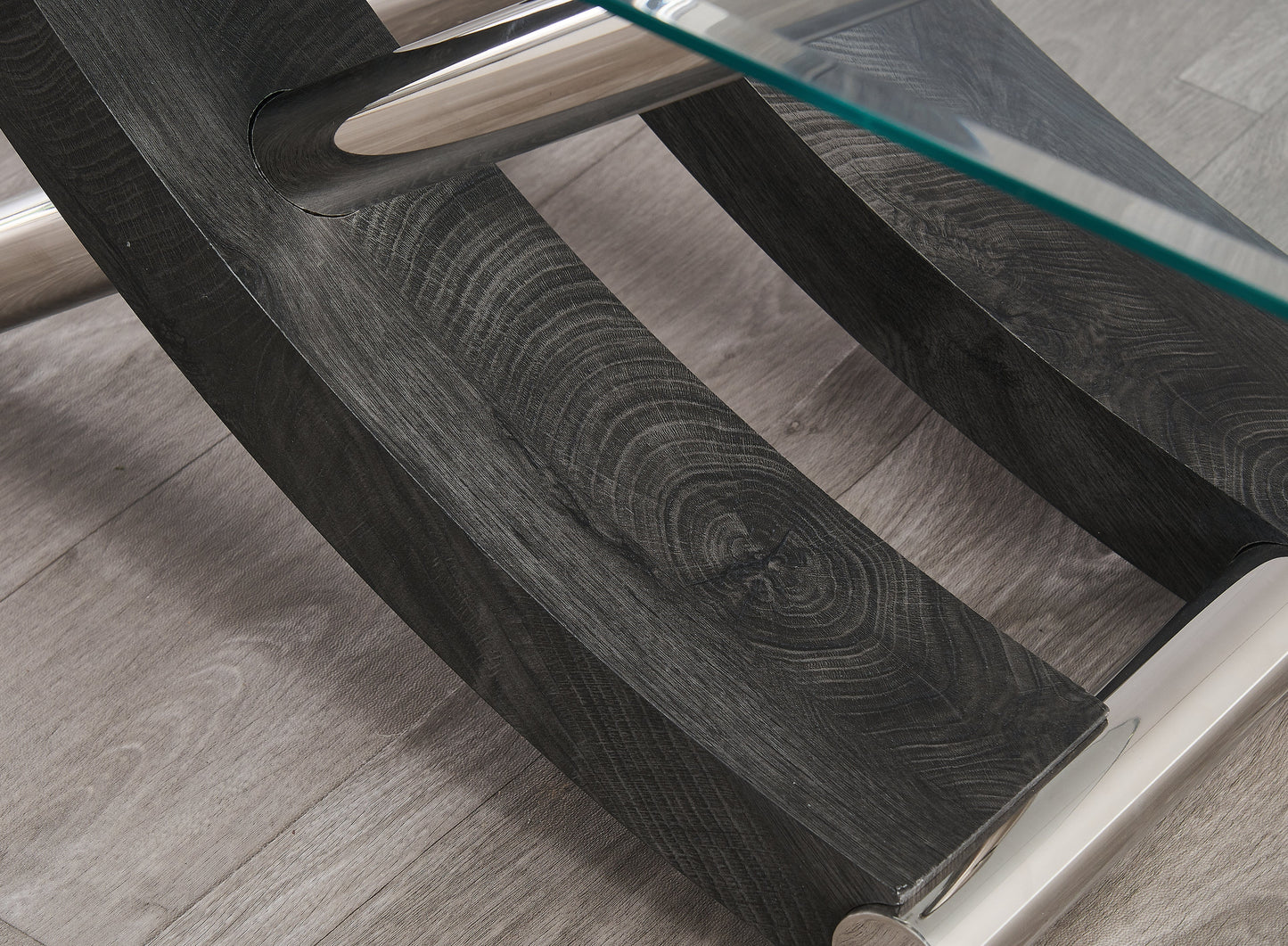 Italian Design Coffee Table | Colours: Black,white | With Clear Glass Top