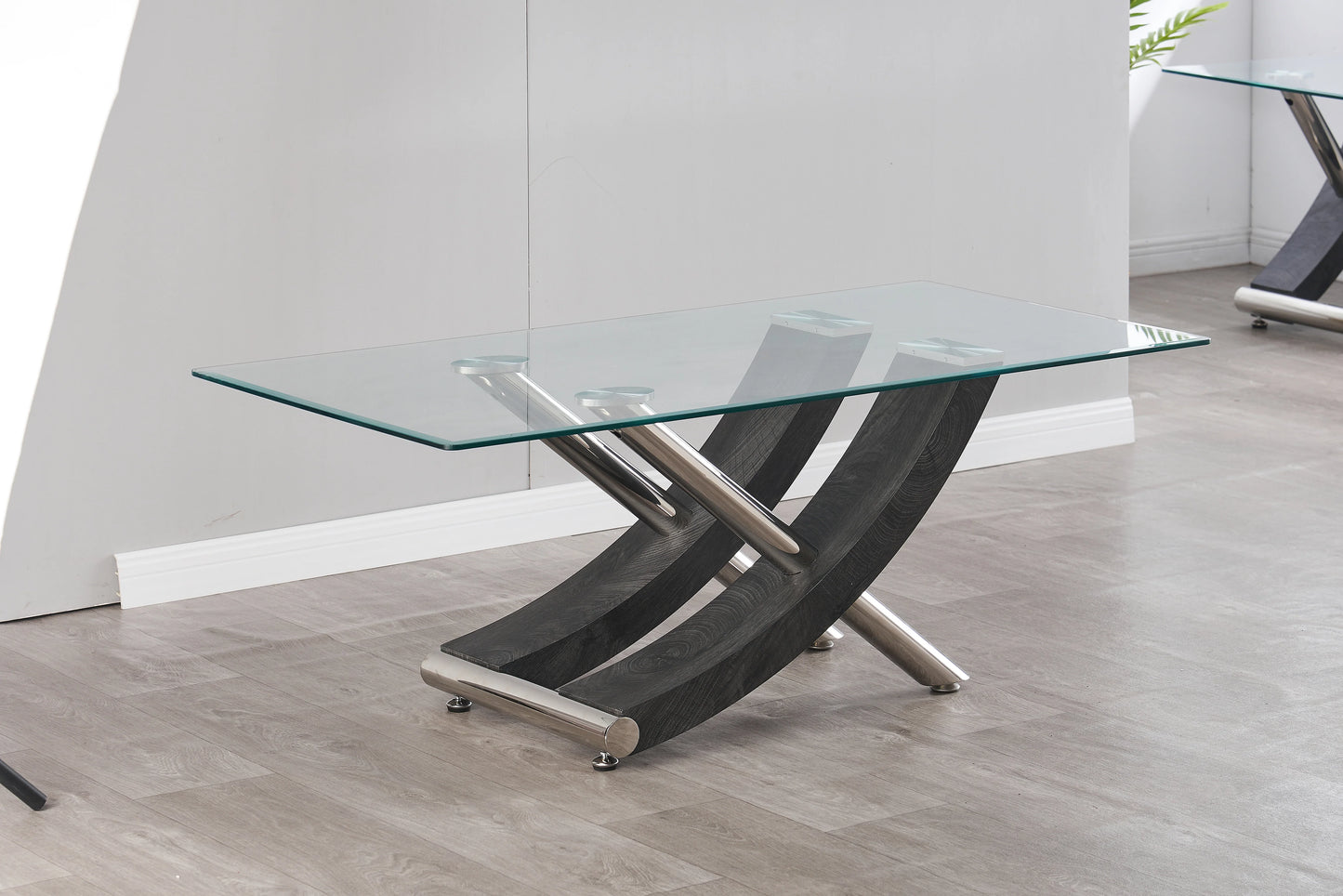 Italian Design Coffee Table | Colours: Black,white | With Clear Glass Top