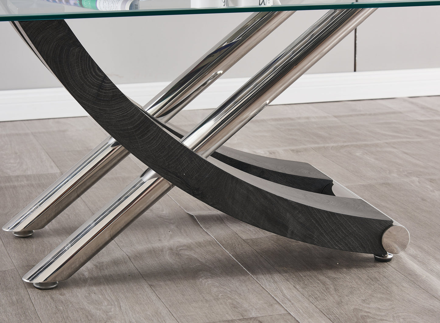 Italian Design Coffee Table | Colours: Black,white | With Clear Glass Top