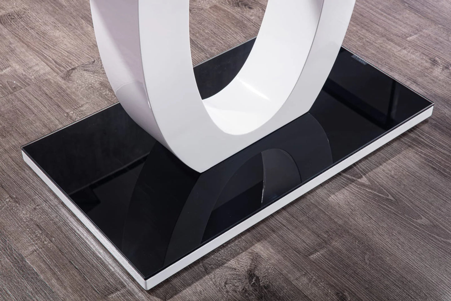 GIULIA 120 cm Grey Gloss Finish Tempered Glass Table Top Dining Set