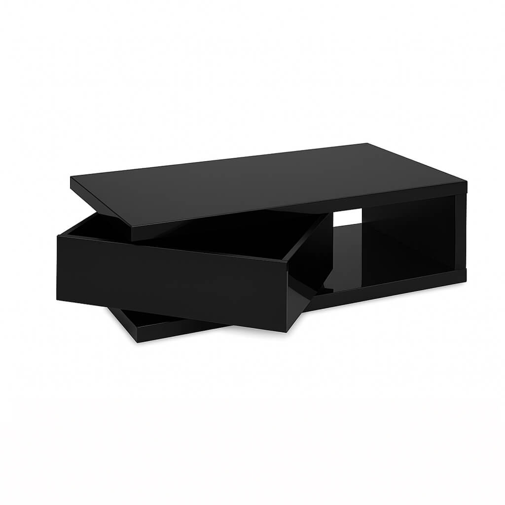 Hugh High-Gloss Coffee Table - White & Black