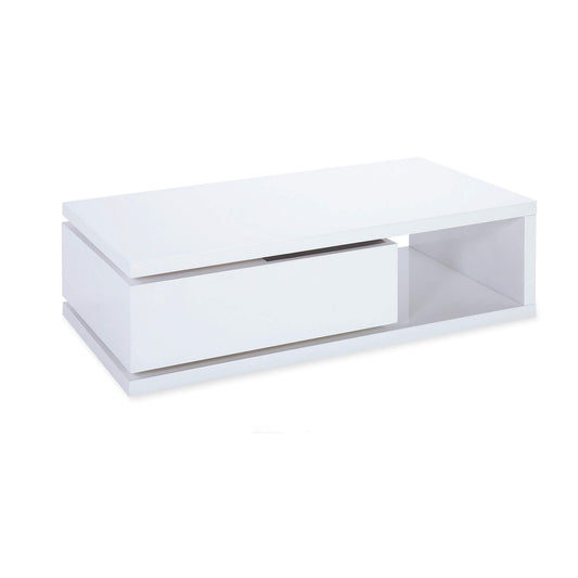 Hugh High-Gloss Coffee Table - White & Black