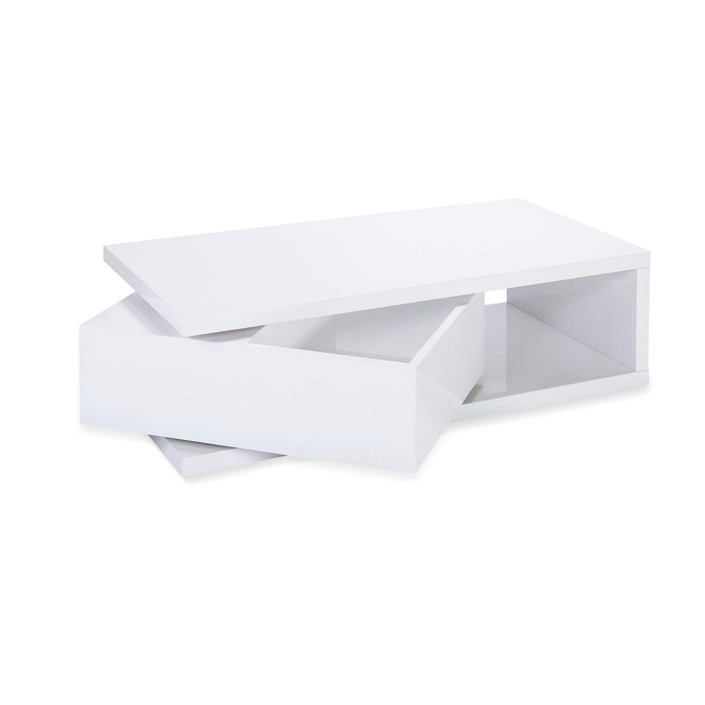 Hugh High-Gloss Coffee Table - White & Black