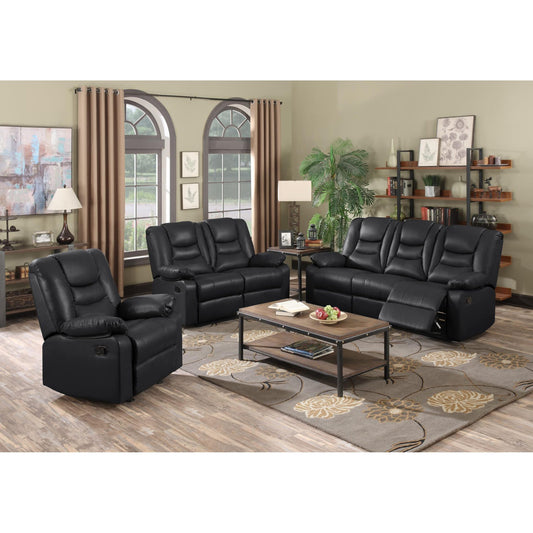 Kirk Recliner Bonded PU - 1, 2 & 3 Seater - Black, Cappuccino, Dark Chocolate