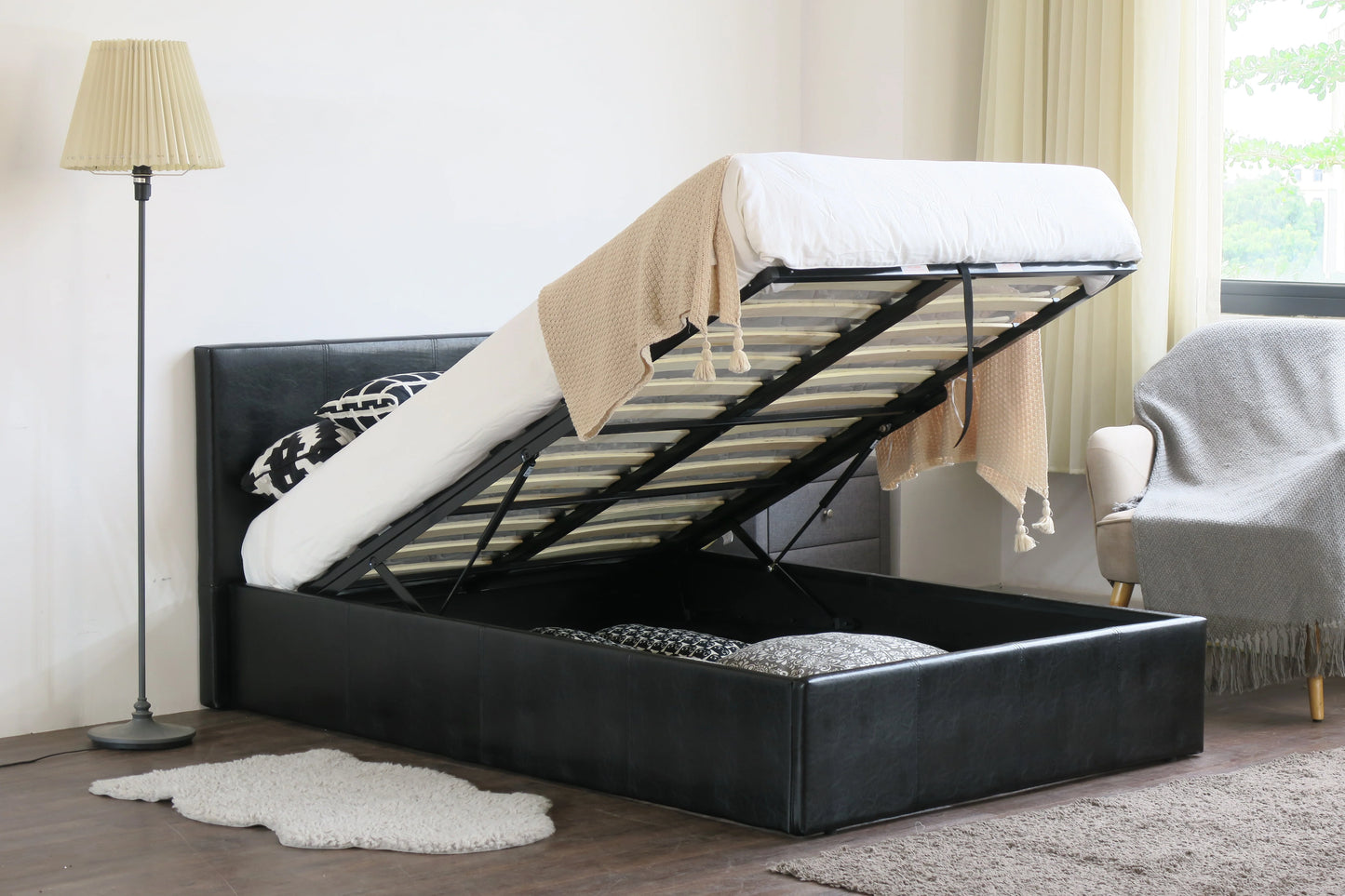 Black Ottoman Storage Bed