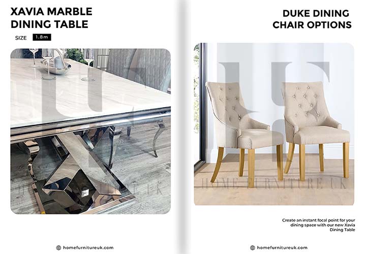 Xavia Dining Table With Duke Chair’s