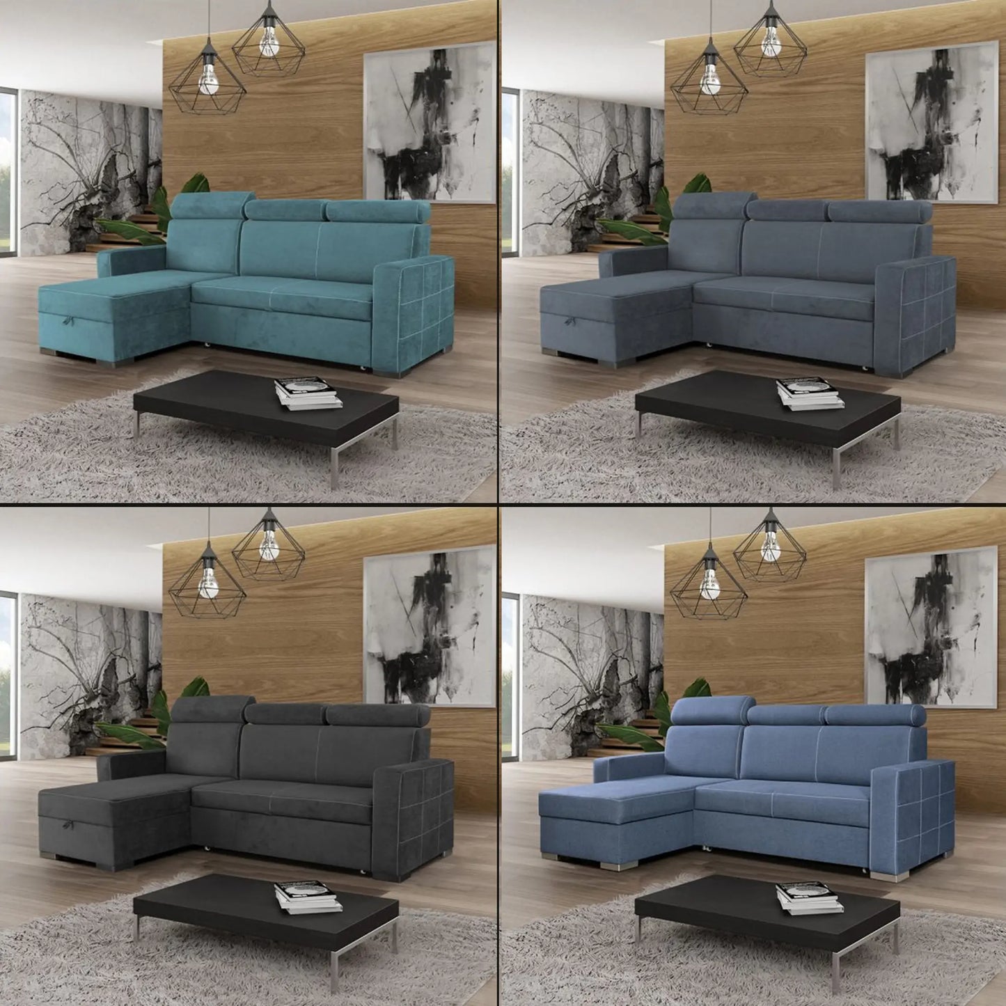 HOLLI SOFA BED - Black, Blue, Green, Grey