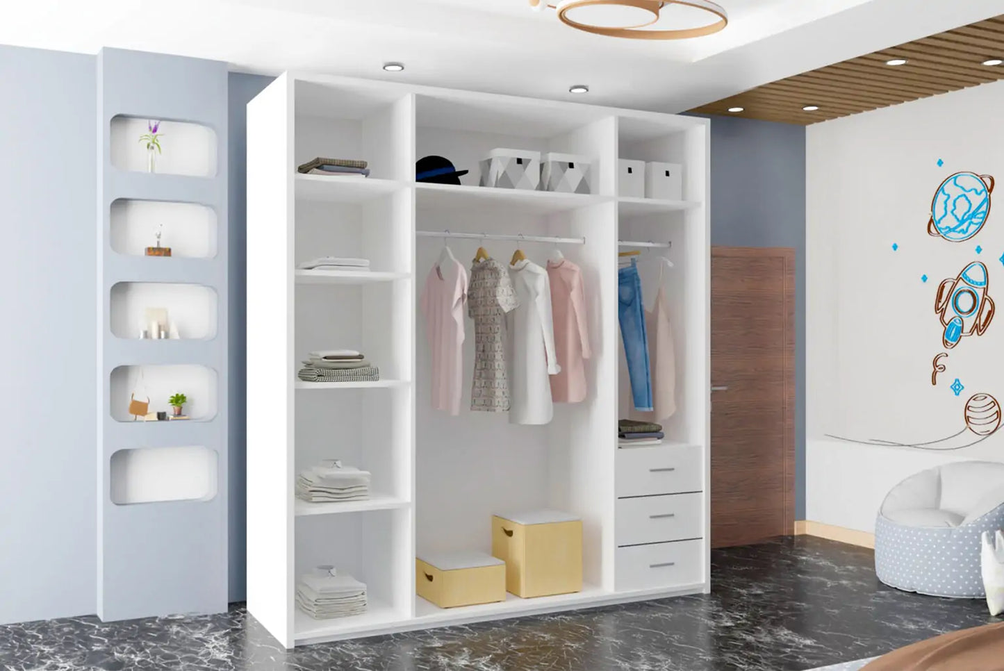 Sliding Full Mirror Door Wardrobe