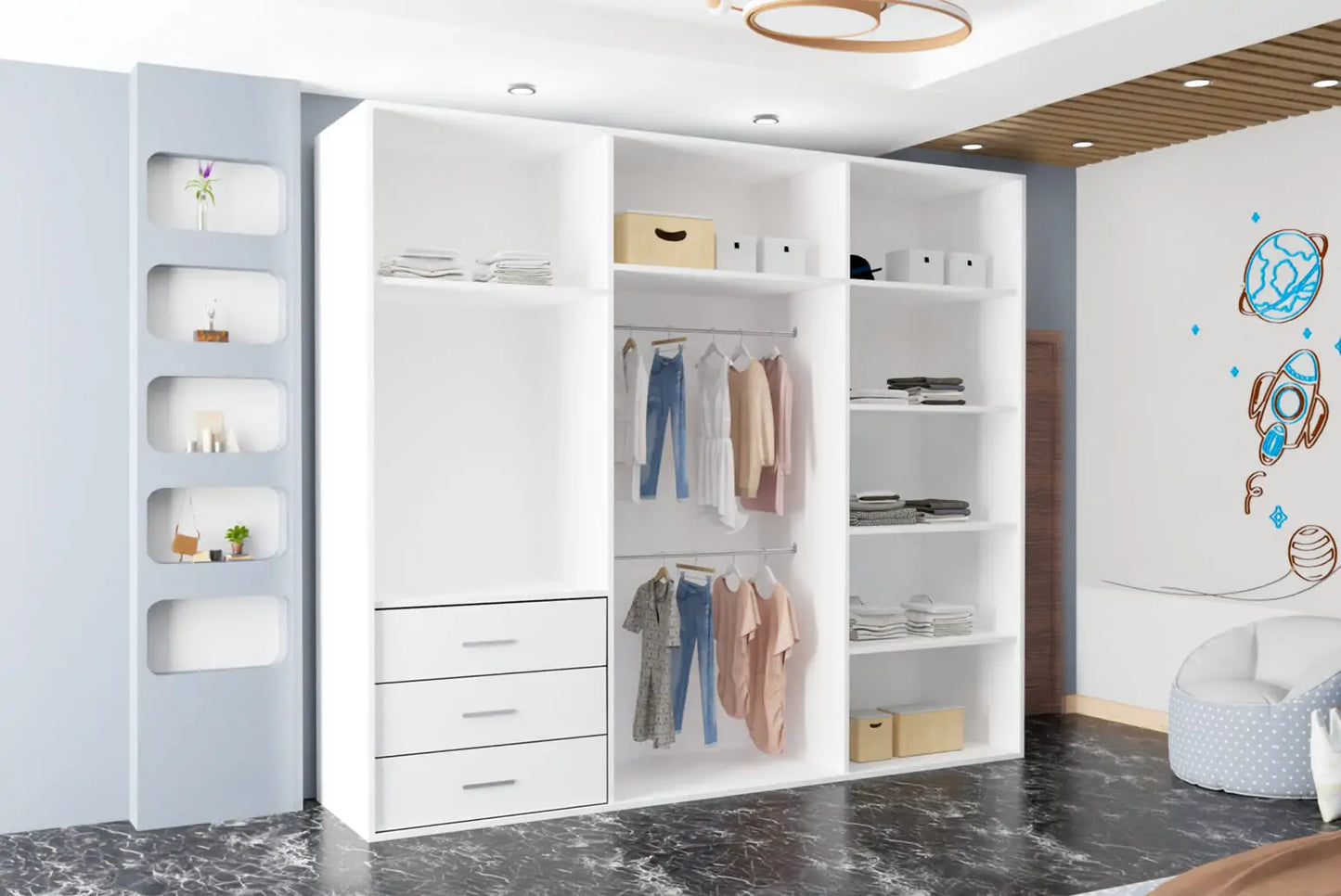 Sliding Full Mirror Door Wardrobe