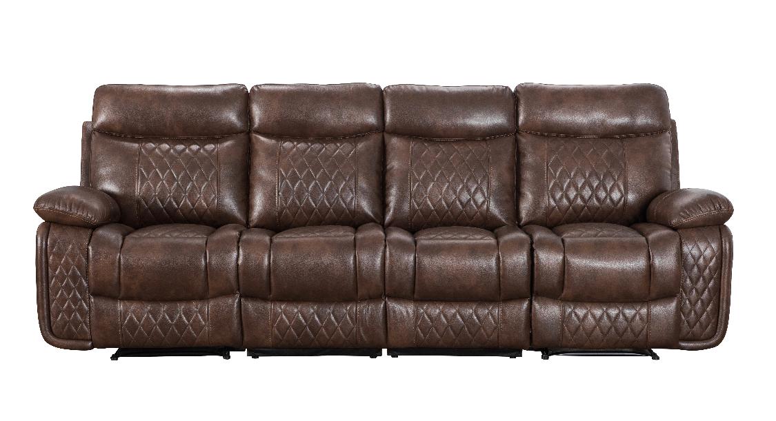 Atlanta Leather Dropdown Recliner Sofa - 4 Seater - Charcoal/Dark Grey