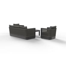 5-Seater Luxury Rope Garden Sofa Set with Coffee Table – Charcoal Grey