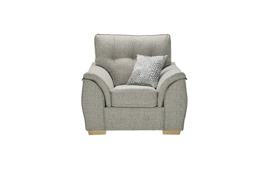 Ashley Fabric Armchair with Accent Pillow - Grey Textured