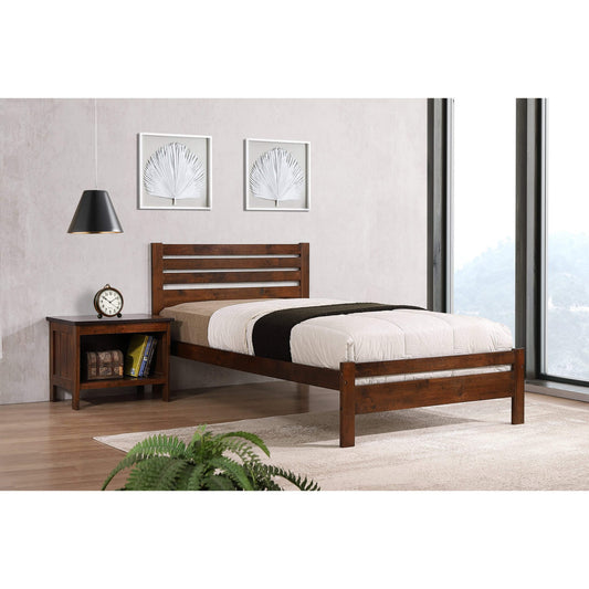 Solid Wood Bed - Antique Oak Finish - Single, 4 Foot, Double, King Size