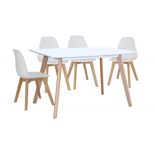 Belgium Dining Table and Chairs Set - Small & Medium - White or Black