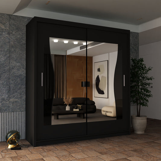 Batumi Wardrobe - Black, White, Grey, Oak - 120cm, 150cm, 180cm, 203cm