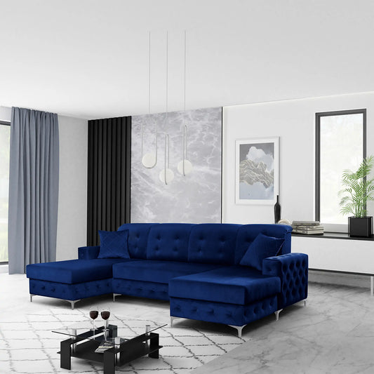 Verso Large Sofa Bed -  Black, Blue, Grey, Sky Blue, Light Pink, Mustard, Silver