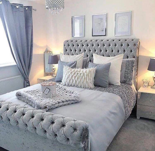 California Velvet Tufted Bed - Storage/Non Storage