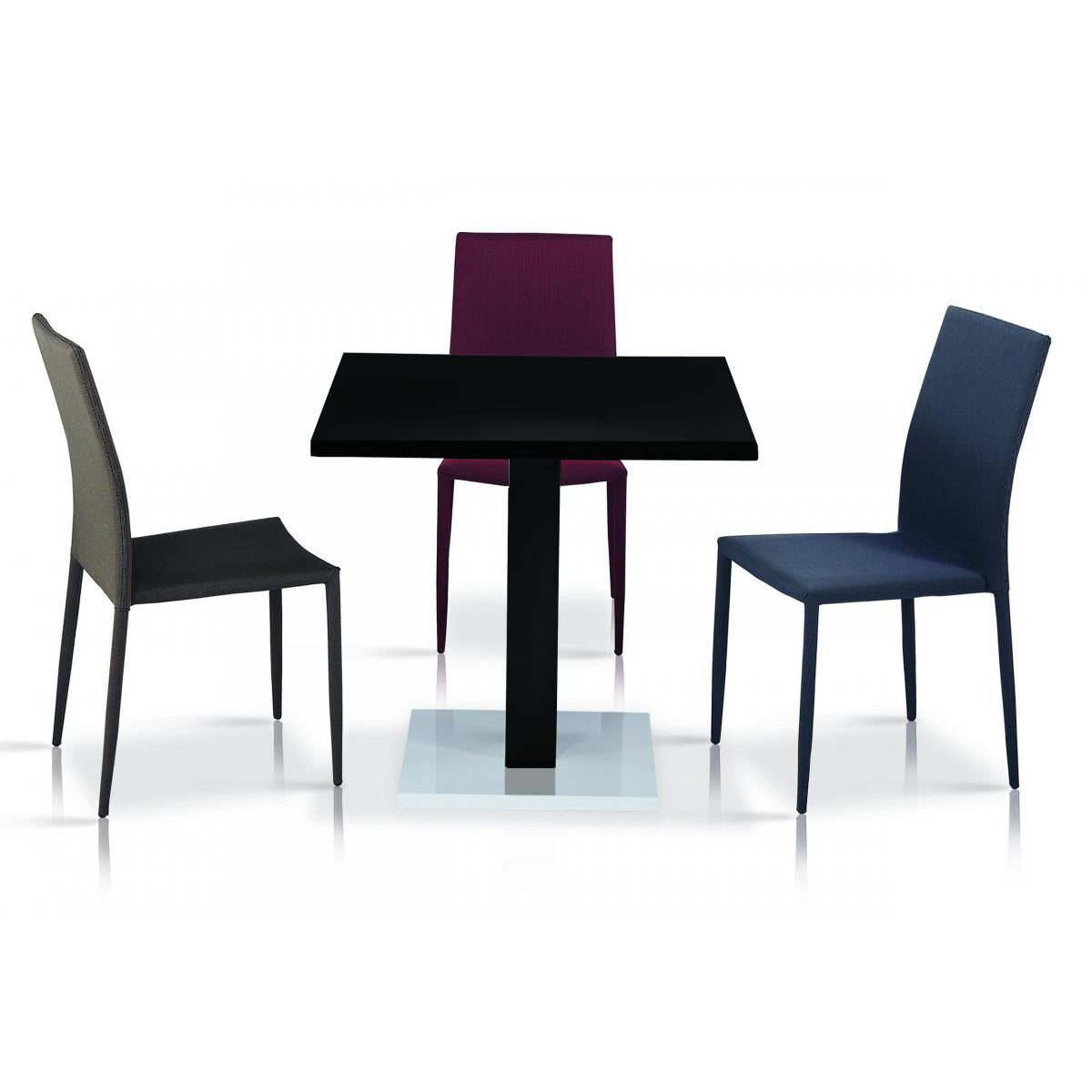 Chatham Dining Set - Stainless Steel Base - Black, Grey, White