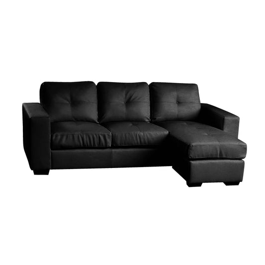 Diego Chaise Sofa Full Bonded Leather - Black, White