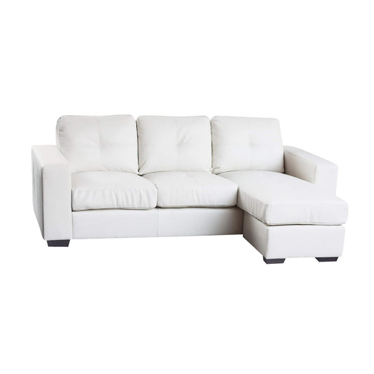 Diego Chaise Sofa Full Bonded Leather - Black, White