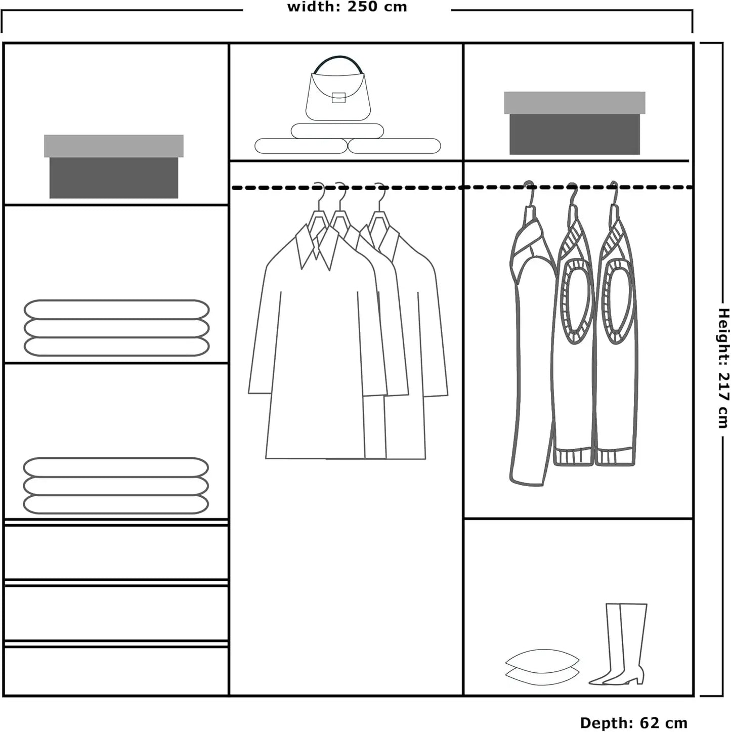Sliding Full Mirror Door Wardrobe