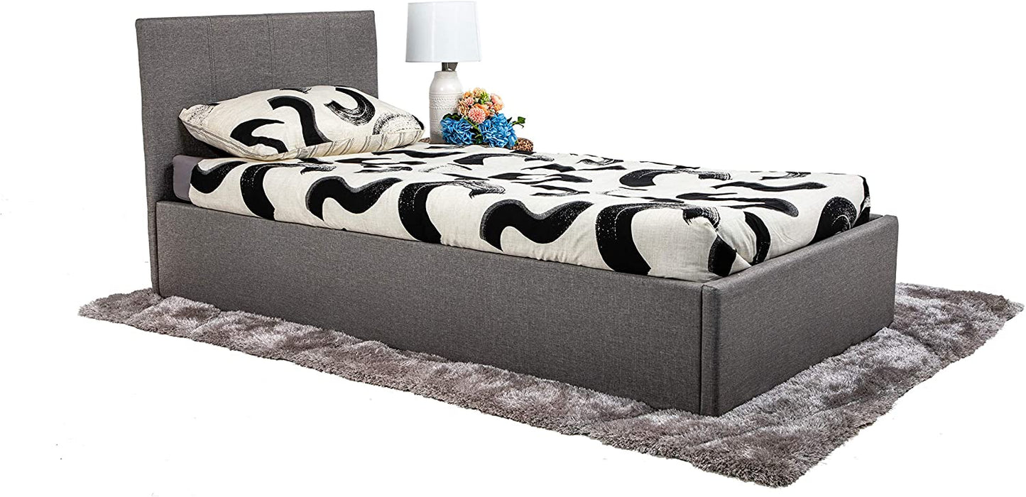 Modernique Bilancio Grey Fabric Ottoman Storage Bed