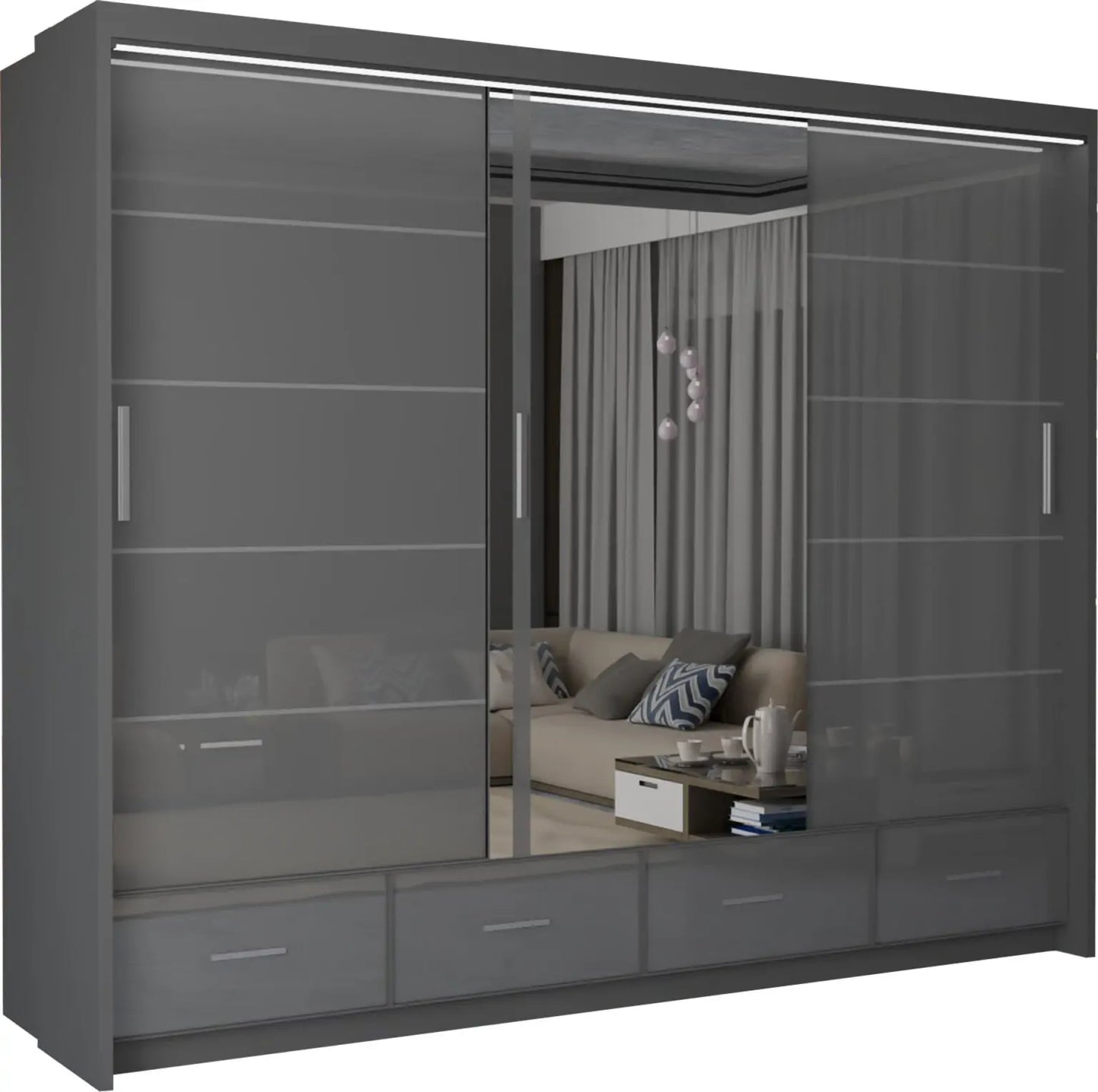 Sycylia High Gloss Sliding Door Wardrobe New Branding