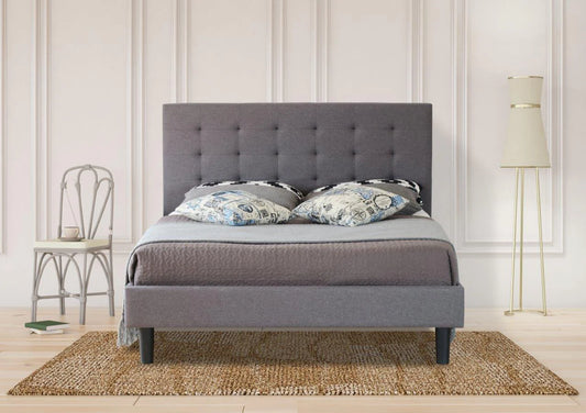 Alexandra Grey Fabri Bed in Single (3FT), Small Double (4FT), Double (4FT6), King (5FT)