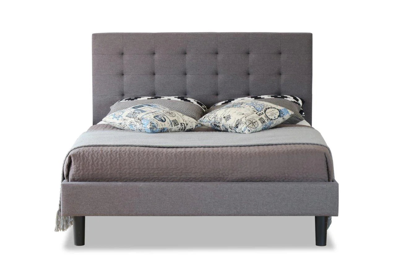 Alexandra Grey Fabri Bed in Single (3FT), Small Double (4FT), Double (4FT6), King (5FT)