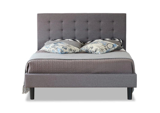 Alexandra Grey Fabri Bed in Single (3FT), Small Double (4FT), Double (4FT6), King (5FT)