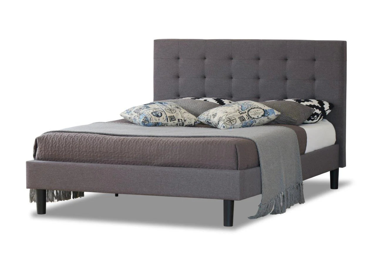 Alexandra Grey Fabri Bed in Single (3FT), Small Double (4FT), Double (4FT6), King (5FT)