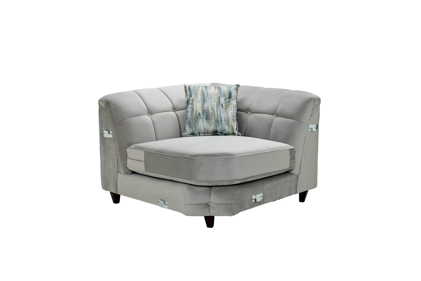 Infinity Grey Tufted Corner Sofa Collection with Stud Detailing