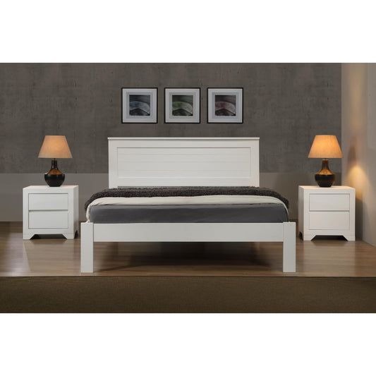 Etna Bed  - White - Single, 4 Foot , Double, King Size