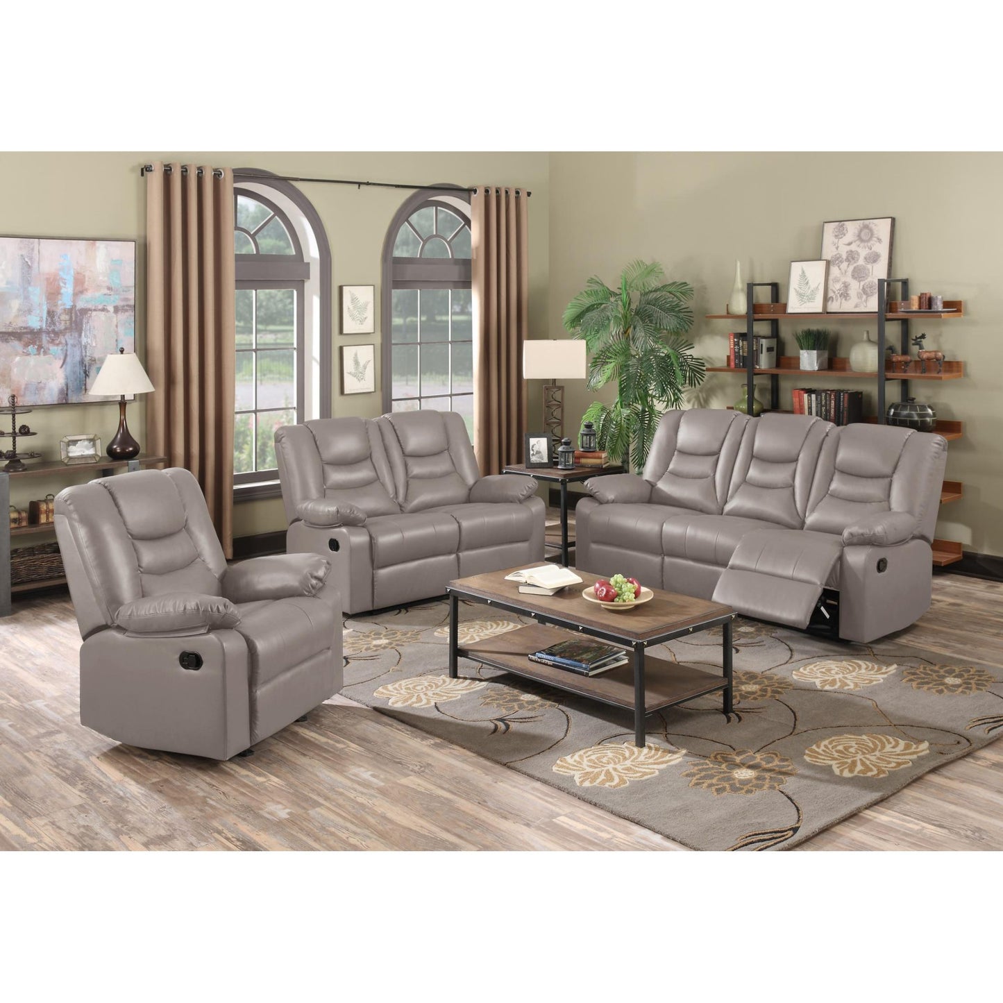Kirk Recliner Bonded PU - 1, 2 & 3 Seater - Black, Cappuccino, Dark Chocolate