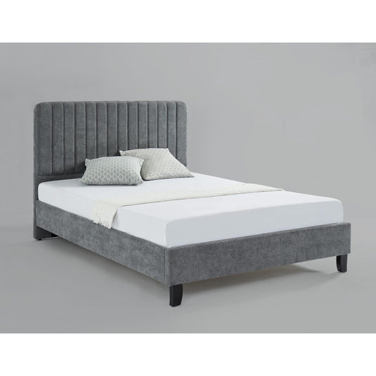 Livingstone Fabric Bed - Single, 4-Foot, Double, King Size - Grey