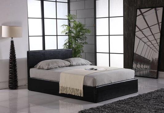 Bilancio Ottoman Storage Faux Leather Bed Frames