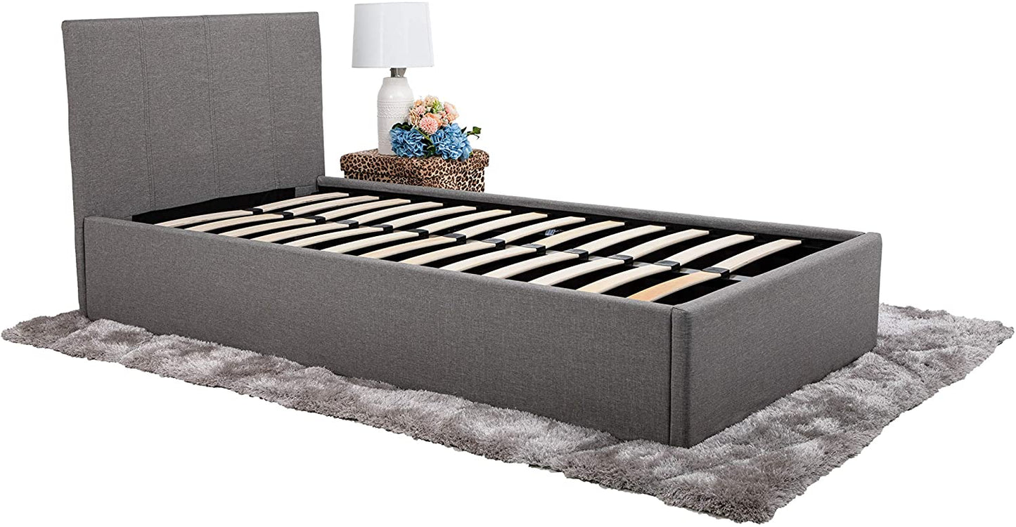 Modernique Bilancio Grey Fabric Ottoman Storage Bed