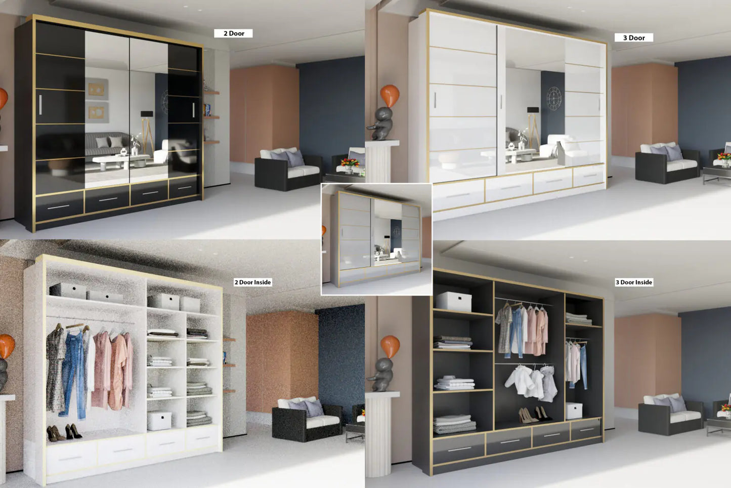 SYDNEY HIGH GLOSS WARDROBE